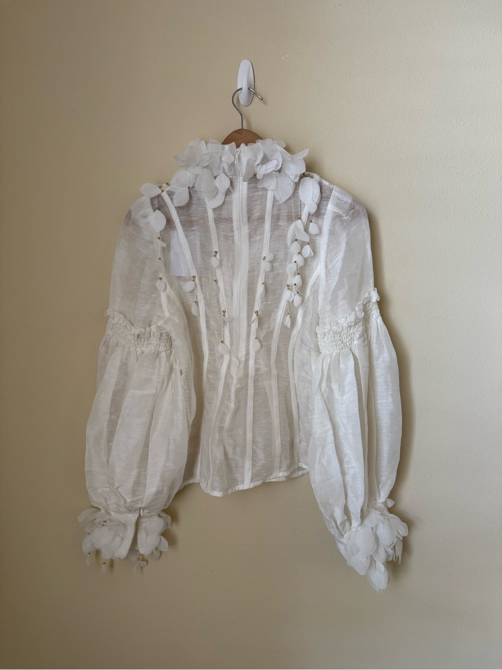 Zimmermann New Botanica Wattle Blouse Top Natural Size 3 - Picture 5 of 7